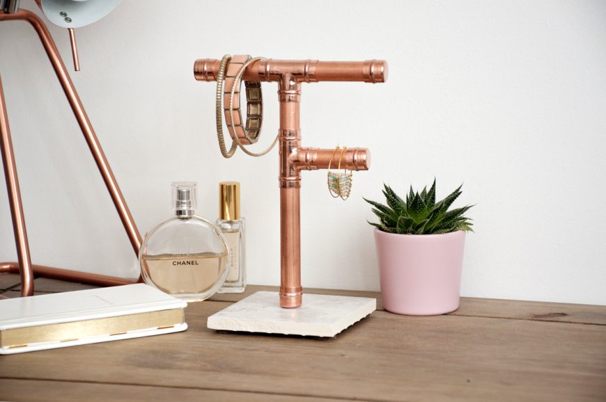 DIY Copper Pipe Jewellery Stand