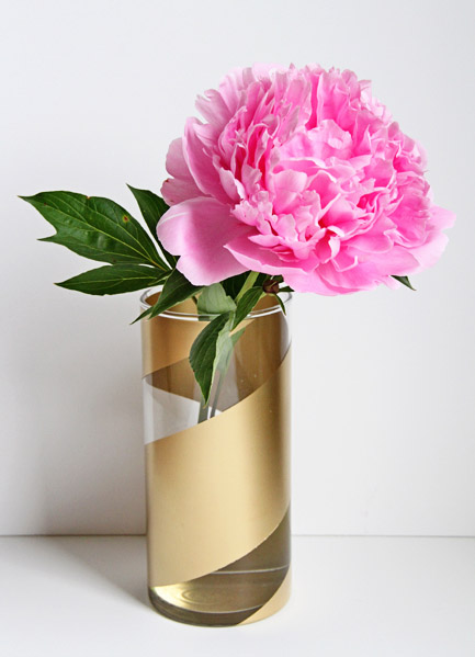 DIY Gold Striped Vases