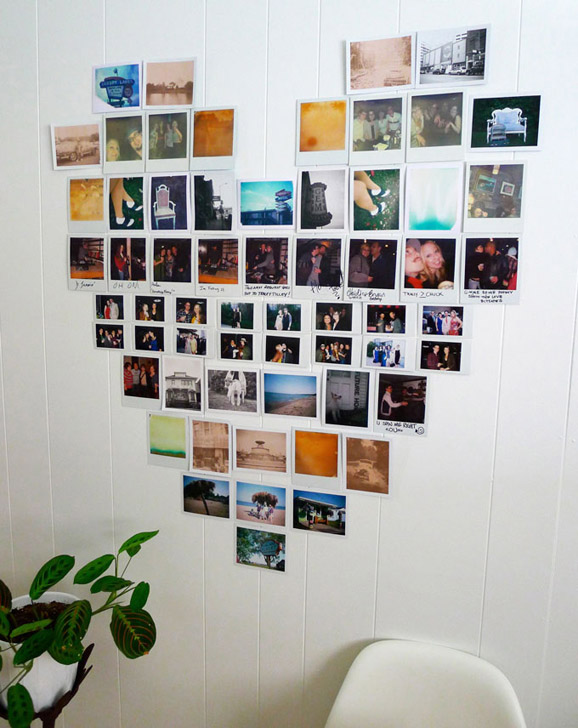 DIY Heart Shaped Polaroid Collage
