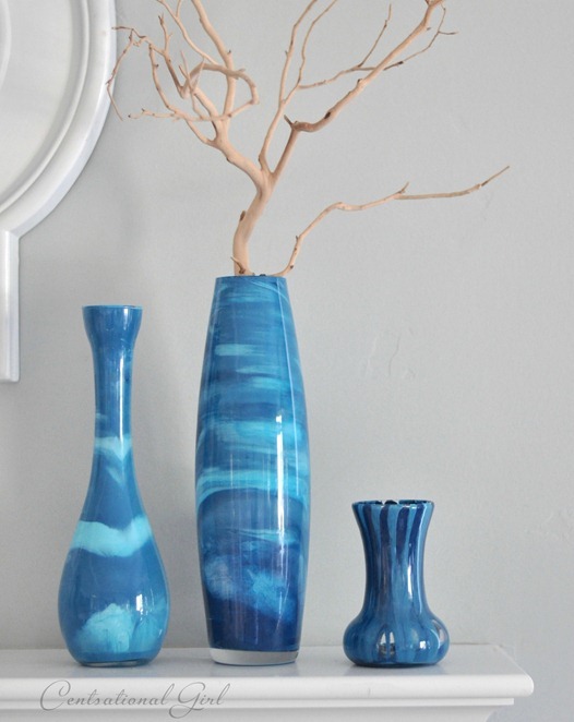 DIY Paint Swirl Vases