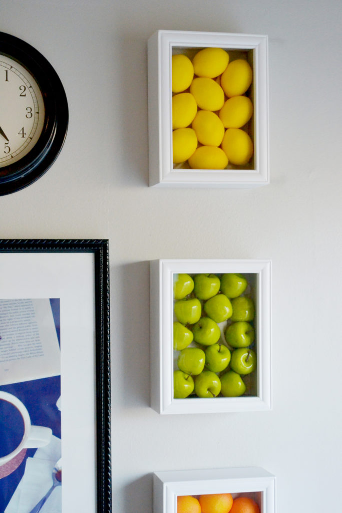 DIY Colorful Kitchen Wall Art With Fake Fruits