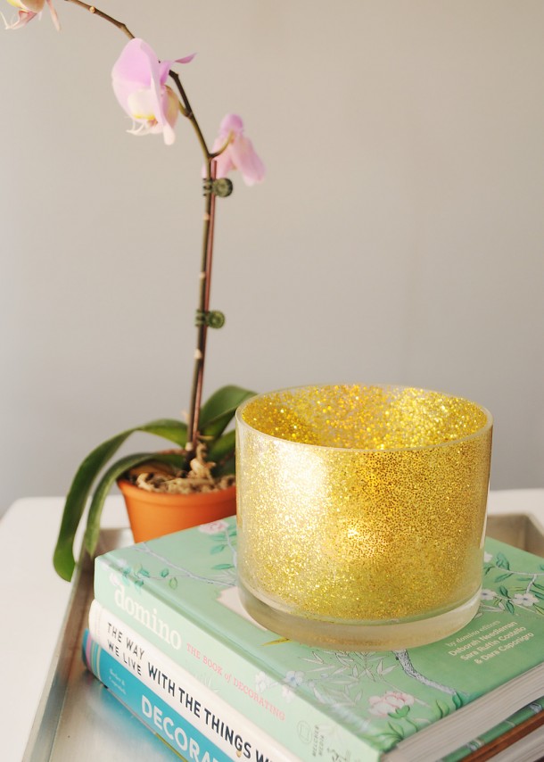 DIY Glitter Candle Holder