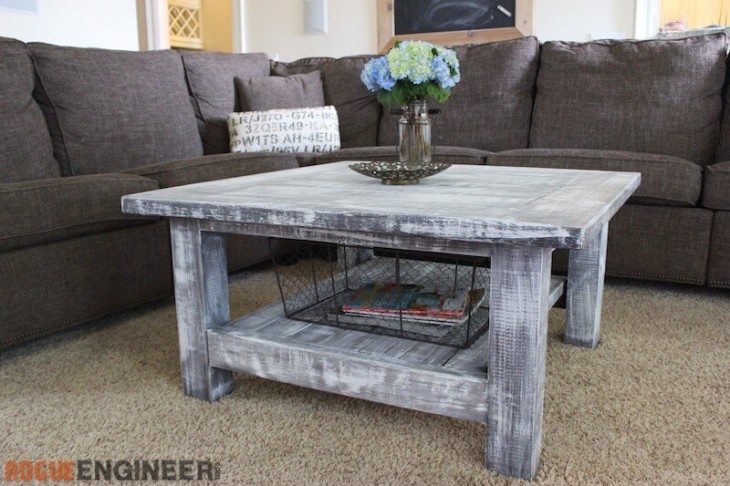 DIY Square Plank Coffee Table