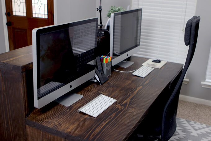 DIY Two Level Desk by StudioGrayHouse