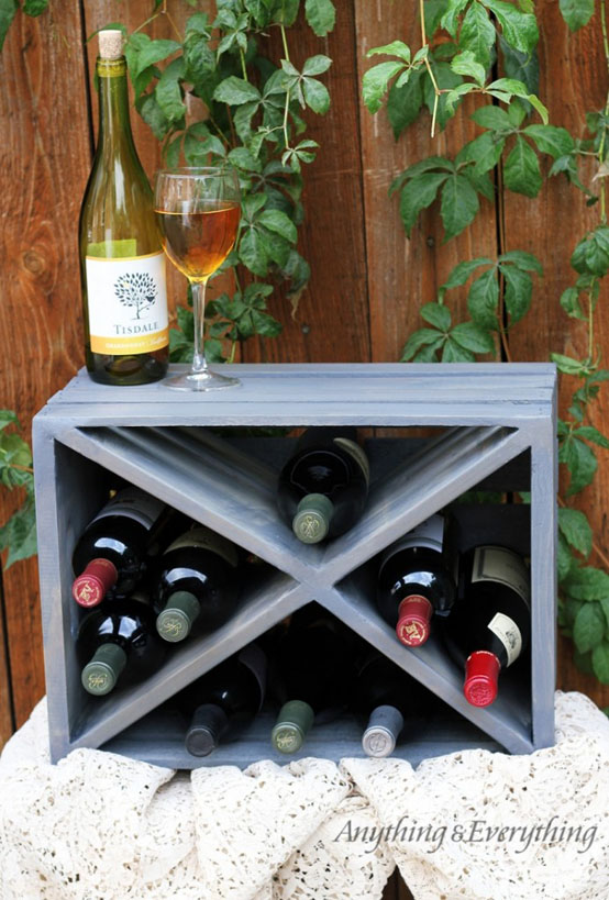 DIY Wood Crate Wine Rack